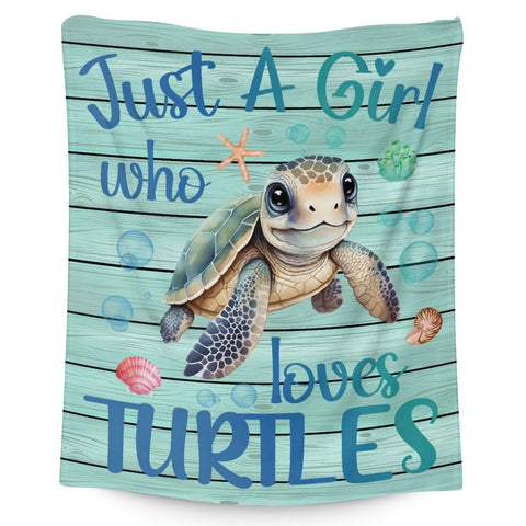 AIOMXZZ front view of blue sea turtle blanket showing full print and cozy look