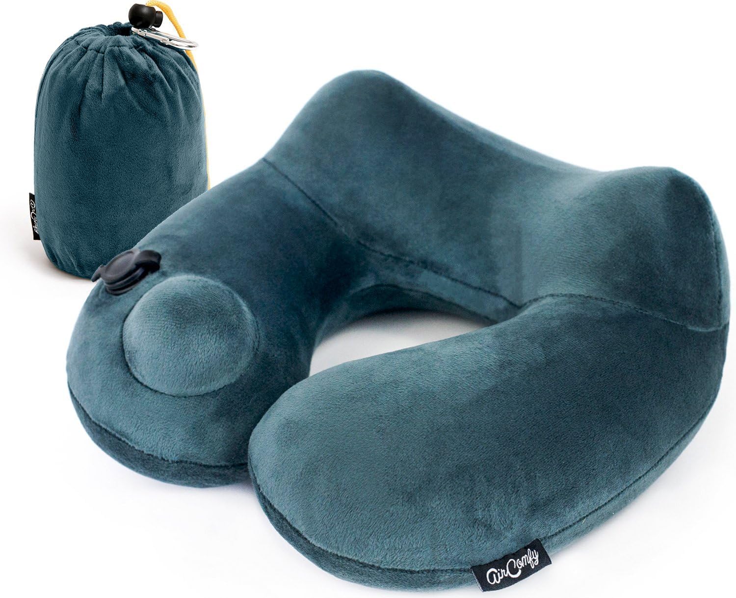AirComfy Daydreamer front view showing compact ergonomic shape and travel benefit