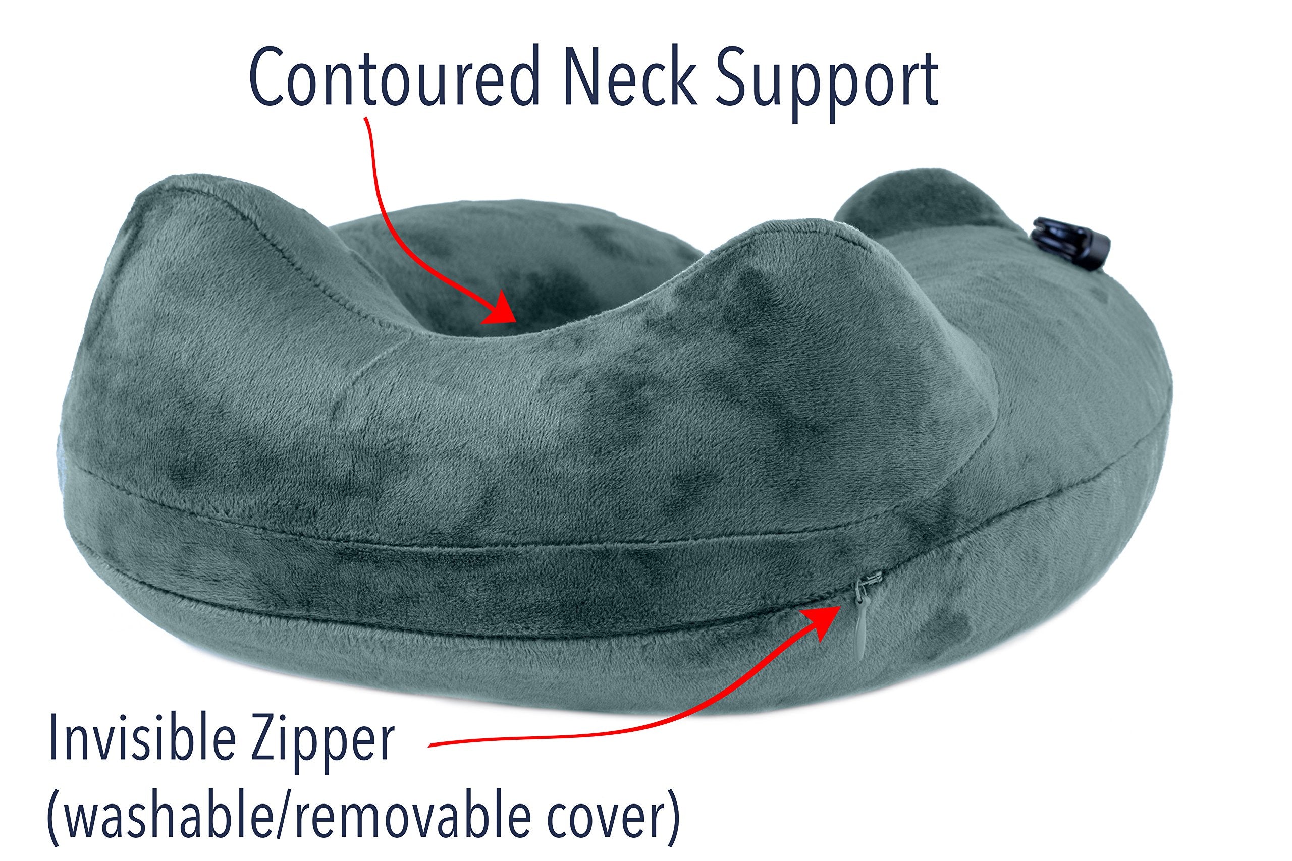 AirComfy Daydreamer on airplane seat illustrating stable upright head support