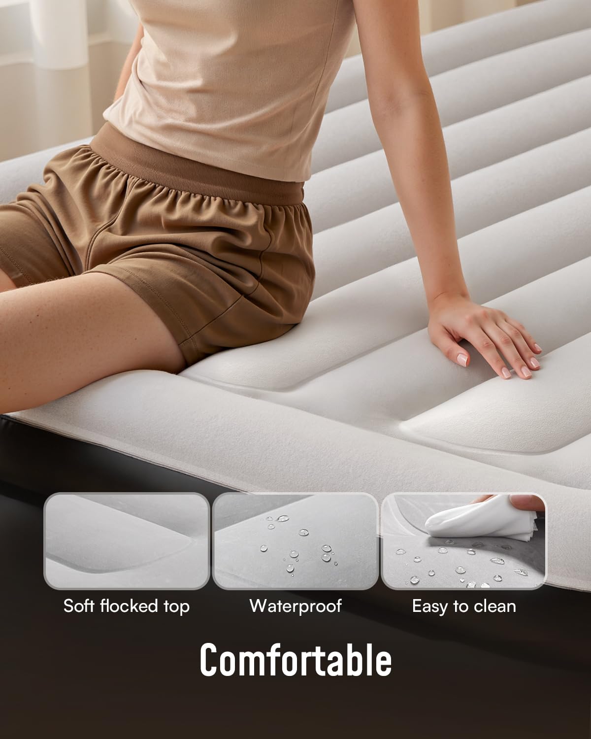Airefina non-slip bottom detail providing floor grip and reduced mattress movement