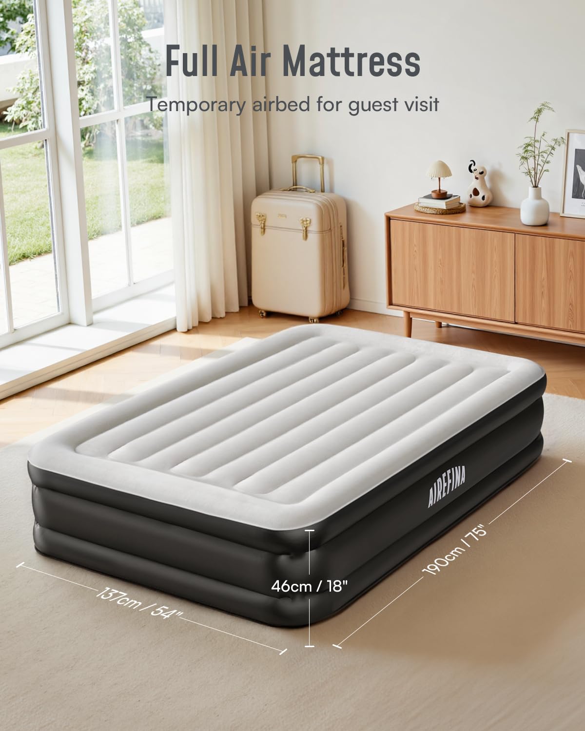 Airefina packed in carrying bag for compact transport and easy storage on trips