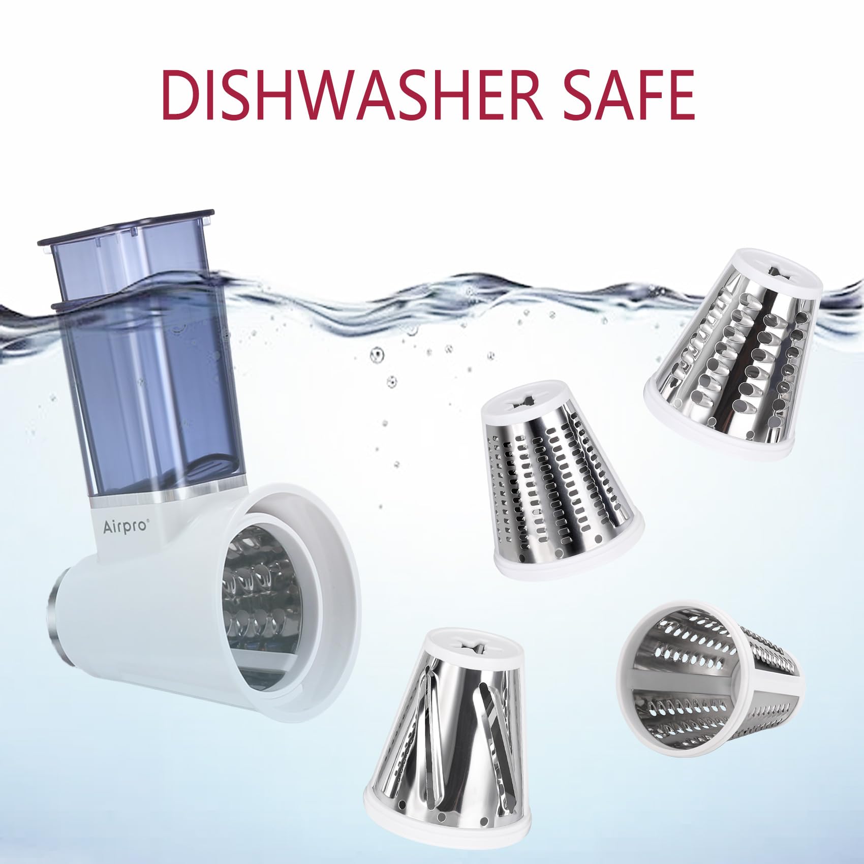 Airpro removable parts in dishwasher showing easy cleanup benefit