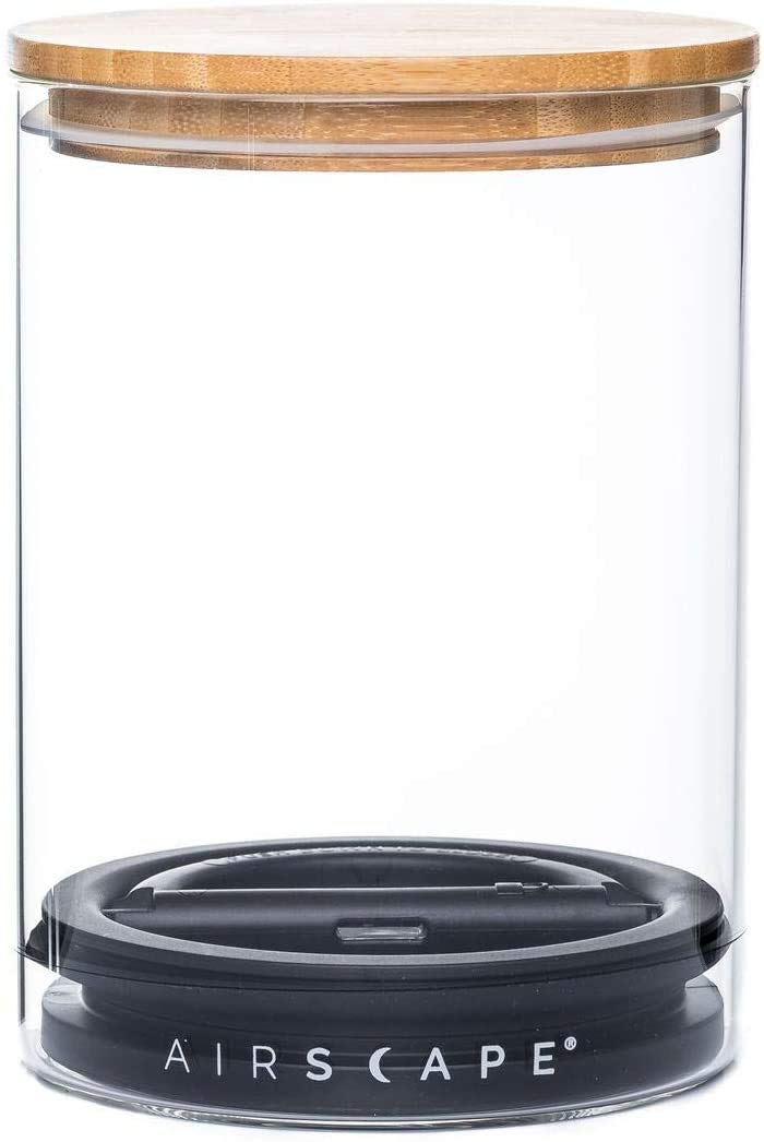 AirScape front view of glass canister showing airtight benefit