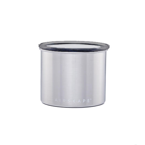 AirScape medium canister filled with coffee beans preserves flavor and aroma