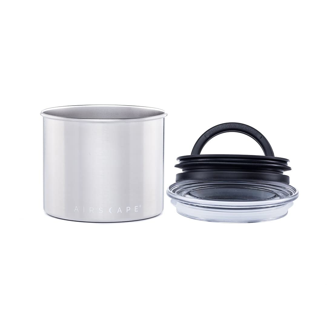 AirScape small canister on pantry shelf saves space and organizes dry goods