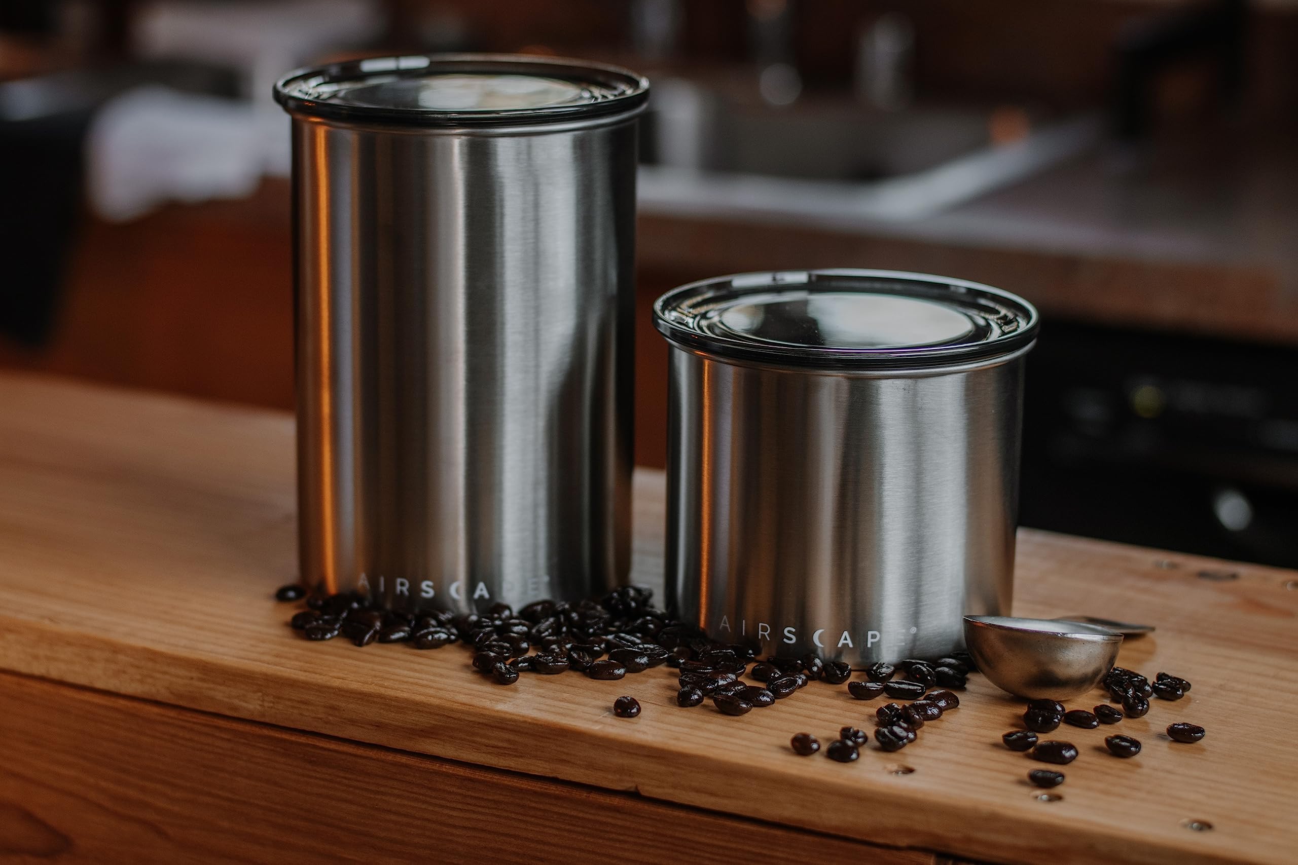 AirScape stackable arrangement of two sizes maximizes compact pantry storage