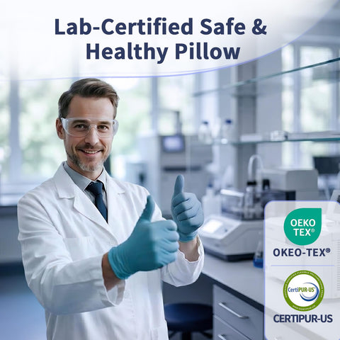 AIRSKY pillow used by back sleeper for consistent head and neck support