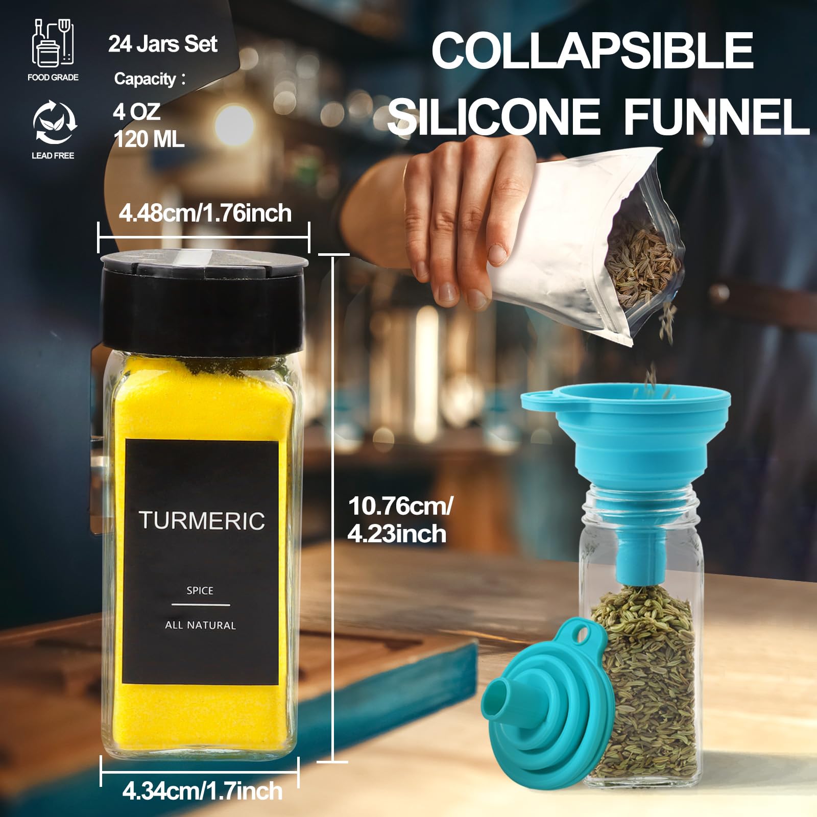 AISIPRIN close-up of black flip-cap lid showing shaker and pour options for convenience