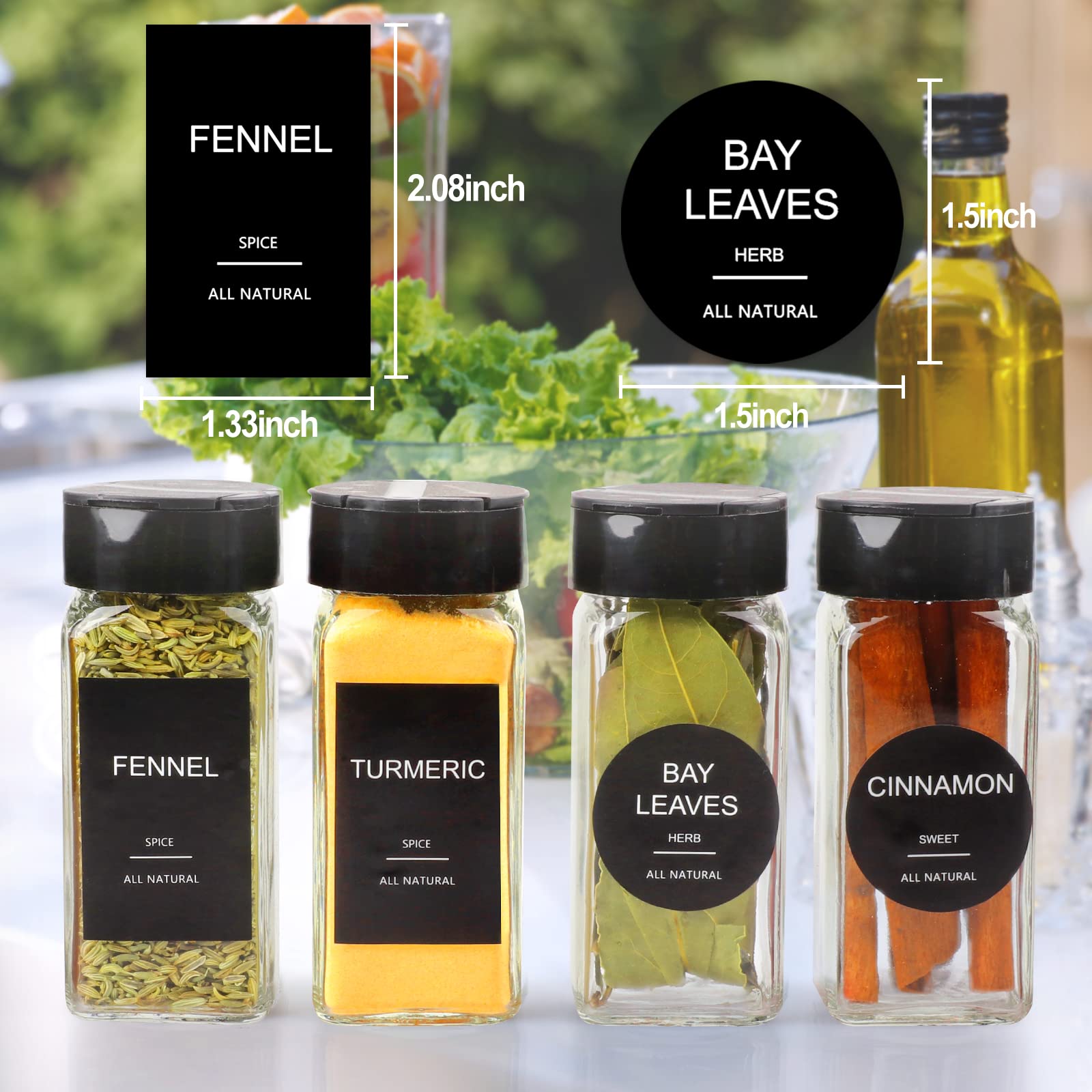 AISIPRIN labeled jars arranged on a spice rack displaying organized pantry benefit