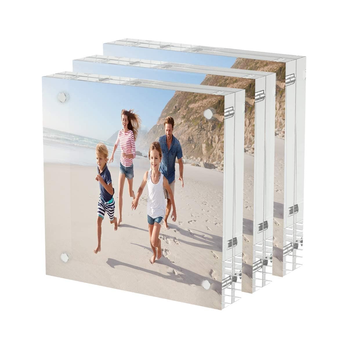 AITEE front view of three clear frames showing minimalist display benefits