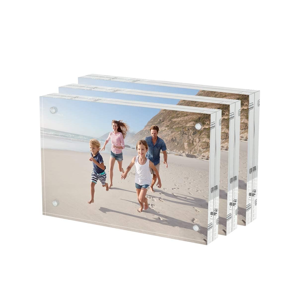 AITEE front view of clear acrylic frame showing clean edge and photo benefit