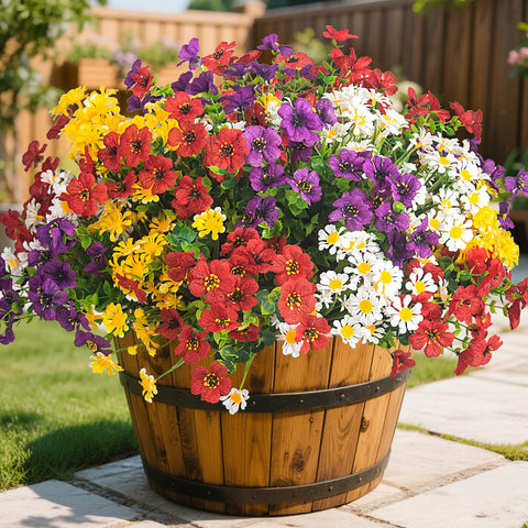 AITISOR front packaging showing 16 bundled faux daisies and ready-to-use convenience