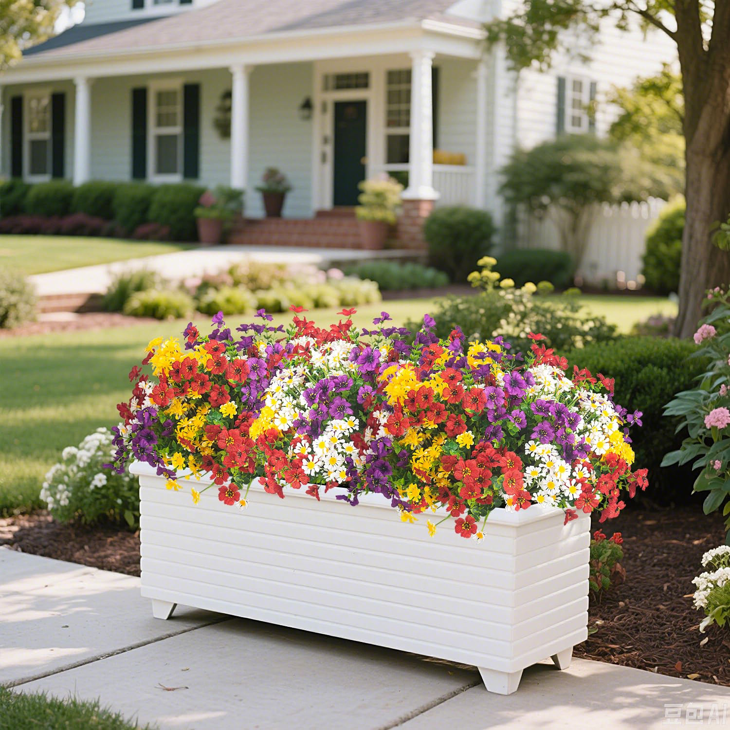 AITISOR grouped in mixed planter offering full, maintenance-free spring color