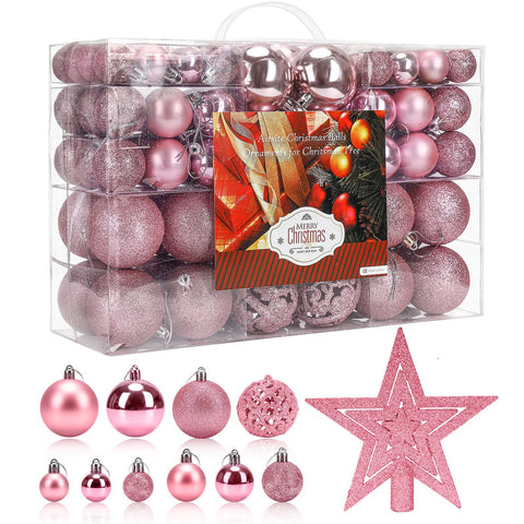 Aitsite pink ornaments front packaging showing set and quantity benefits