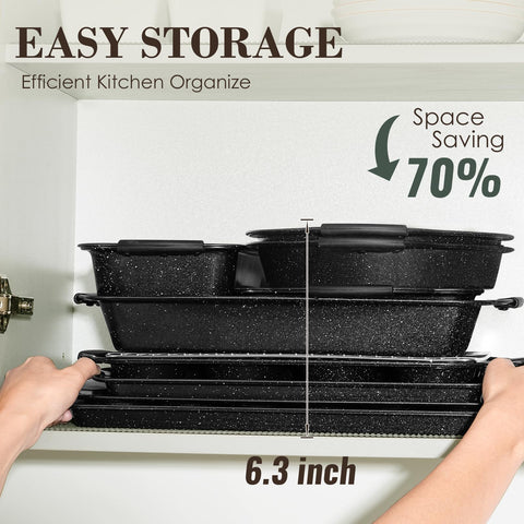 AIVIKI loaf and round cake pans displayed for multi-size baking flexibility benefit