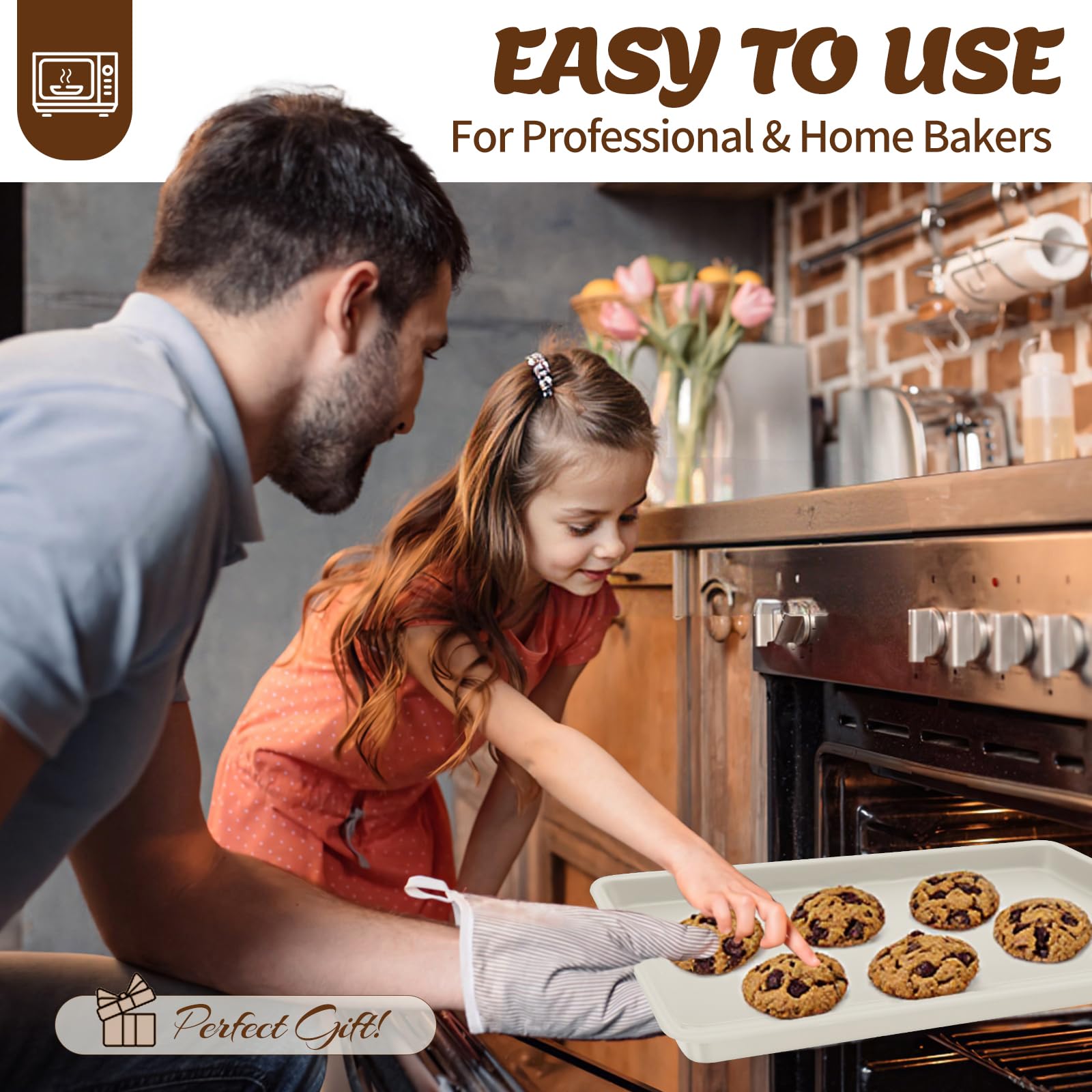 AIVIKI square cake pan with cake inside illustrating clean release and presentation