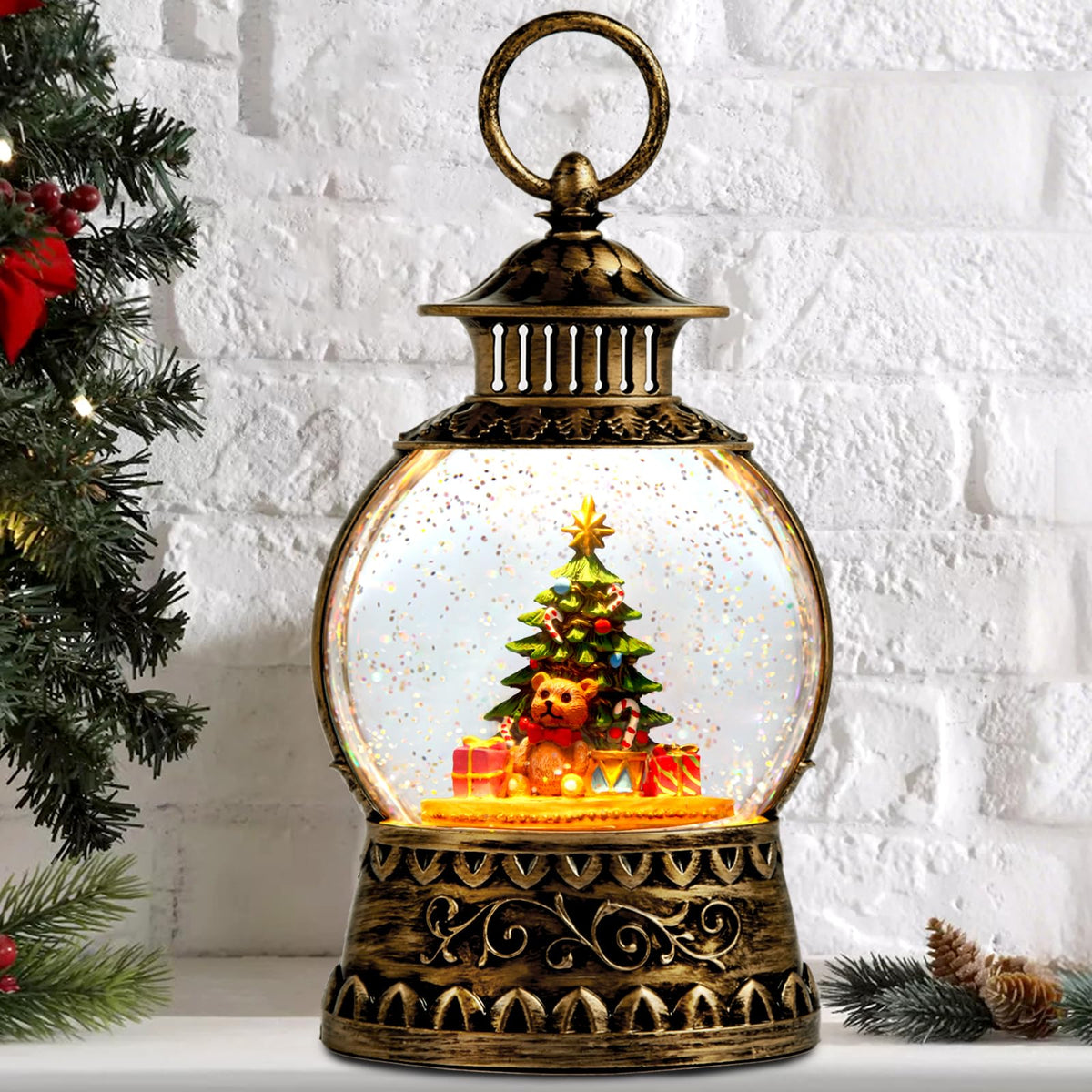 Aixuler front view lantern showing festive glow and vintage charm