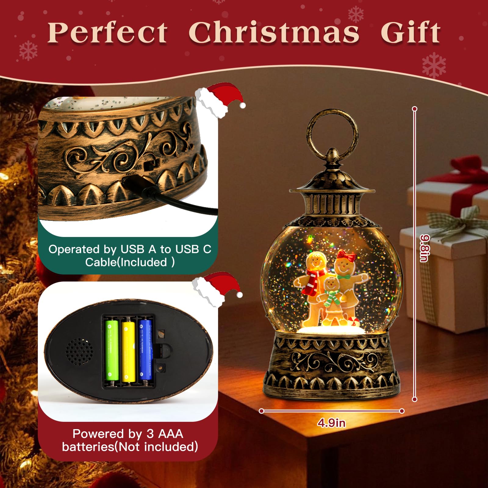 Aixuler gingerbread illuminated at night demonstrating warm flashing light ambiance