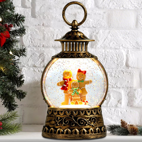 Aixuler gingerbread lantern front view showing vintage finish and festive charm