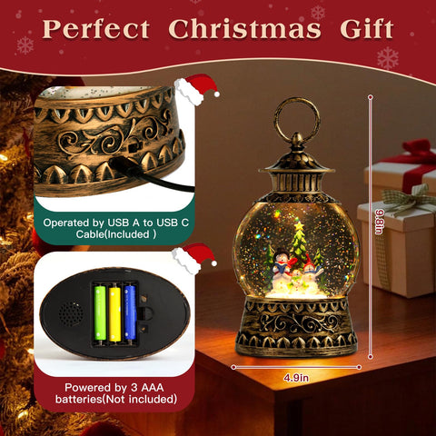 Aixuler lit globe nighttime scene casting warm light for relaxed holiday mood