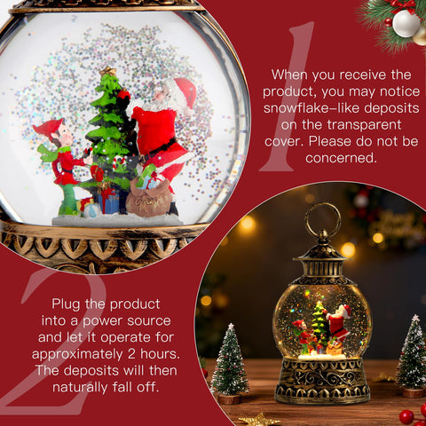 Aixuler snow globe on mantel showing compact scale and decor fit