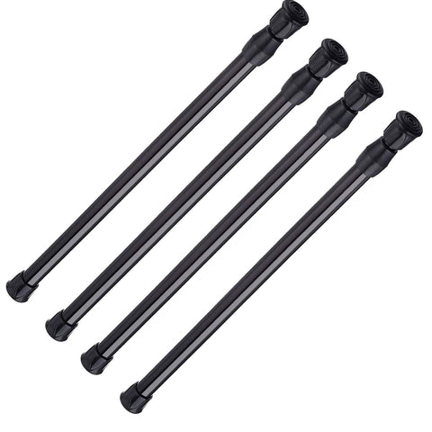 AIZESI front packaging view showing four black tension rods and benefits of tool-free install