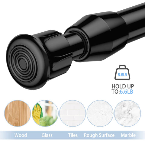 AIZESI rod installed across a window frame holding a lightweight sheer without drilling