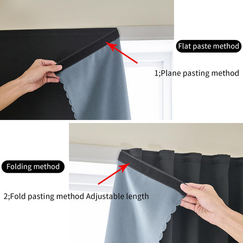 AJAZZ curtain beside window frame to show 47x96 size and scale for accurate fitting