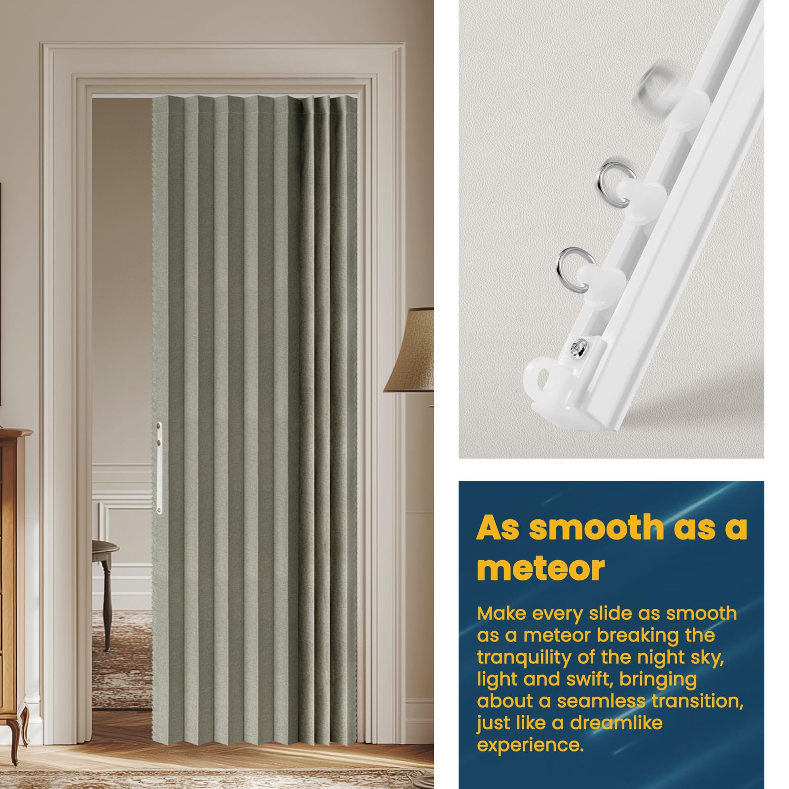 AJAZZ fabric texture detail displaying triple-layer blackout cloth for reduced light