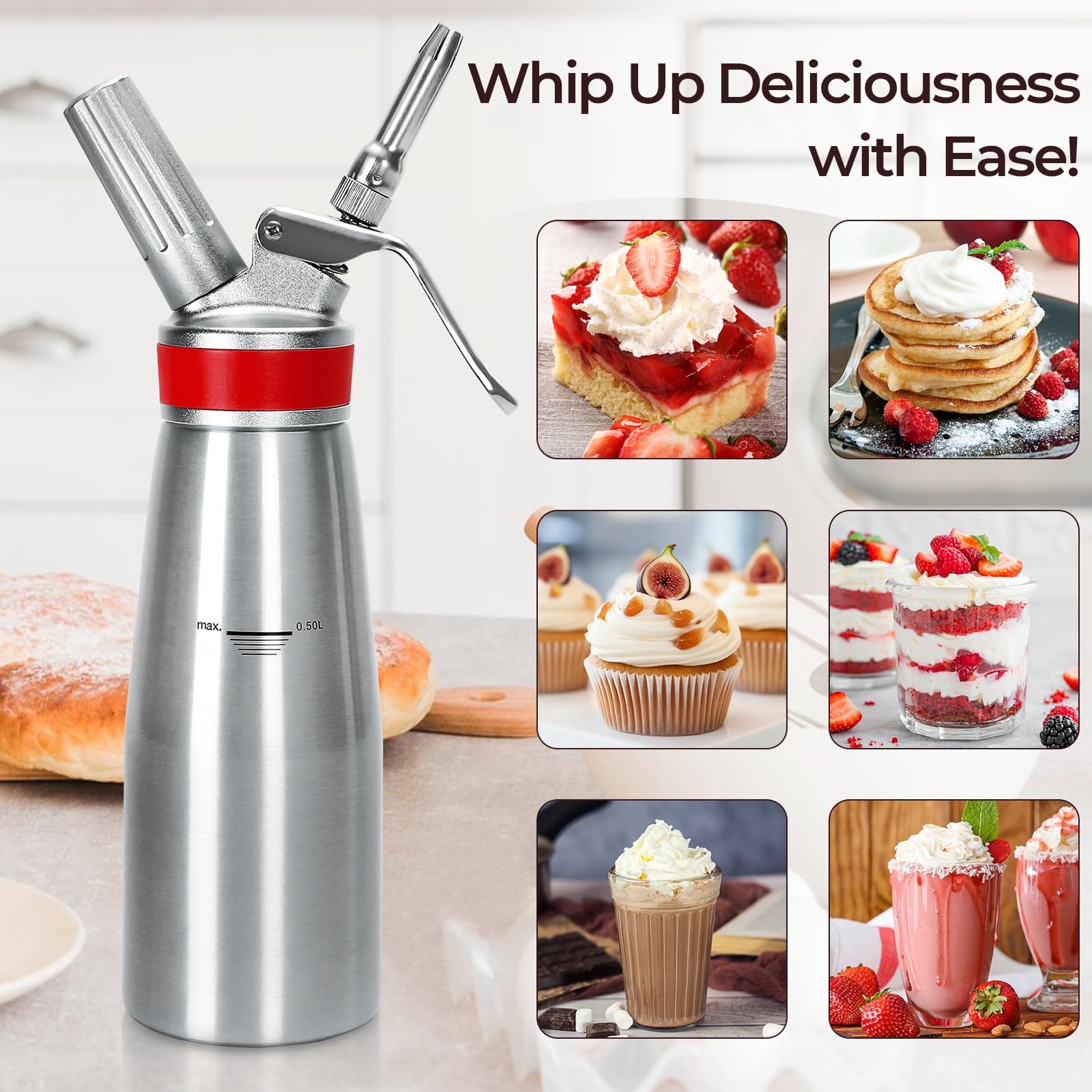 Ajimy stainless nozzles close-up displaying three tips for varied decorations