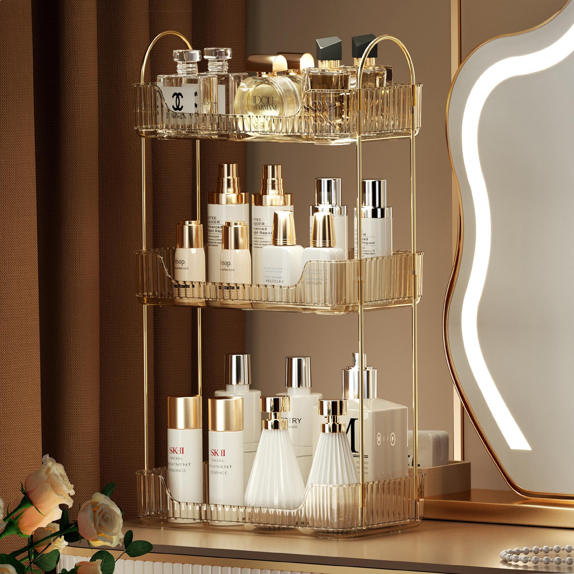 akinbas lifestyle on vanity adds elegant, space-saving organization