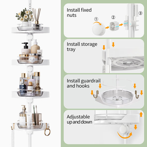 akinbas removable hooks holding loofah and razor for neat hanging
