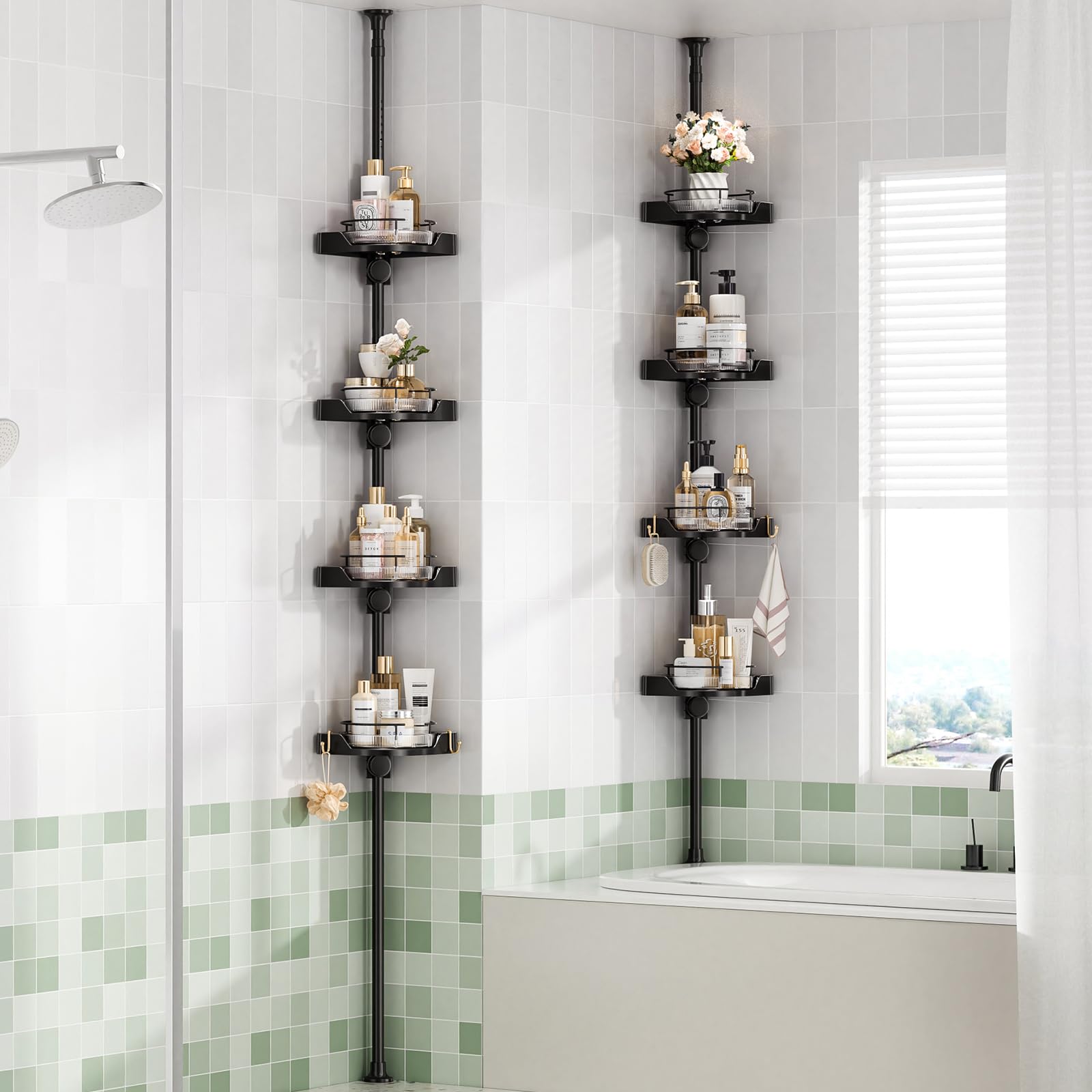 akinbas rotating shelf action demonstrating quick access to toiletries