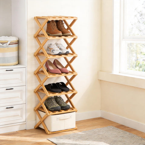 Akloya used for towels and decor showing versatile storage and attractive styling