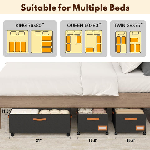 AKODENORA size comparison with shoes and pillows showing capacity