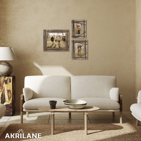 AKRILANE frame in a living room setting adding warm vintage decor impact