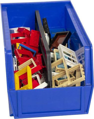 Akro-Mils AkroBins on garage shelf storing hardware and tools neatly