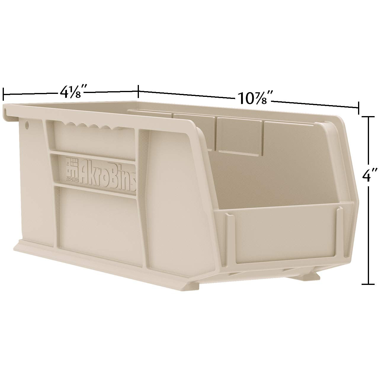 Akro-Mils side profile showing dimensions and fits in tight spaces