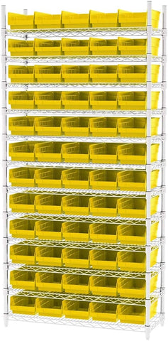 Akro-Mils bin with cups and dividers showing customizable organization