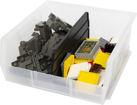 Akro-Mils bin beside a ruler for size comparison and planning benefit
