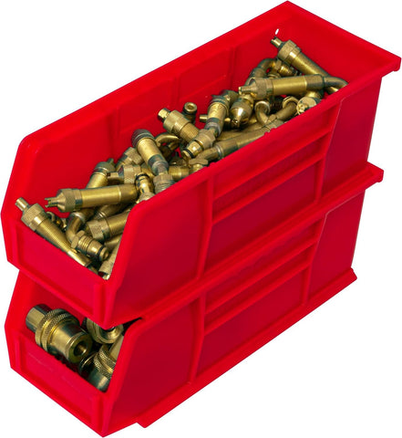 akro-mils bin with dividers installed creating custom small-part compartments