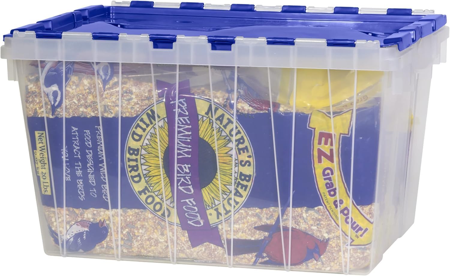 Akro-Mils tote stored in RV compartment optimizing travel storage