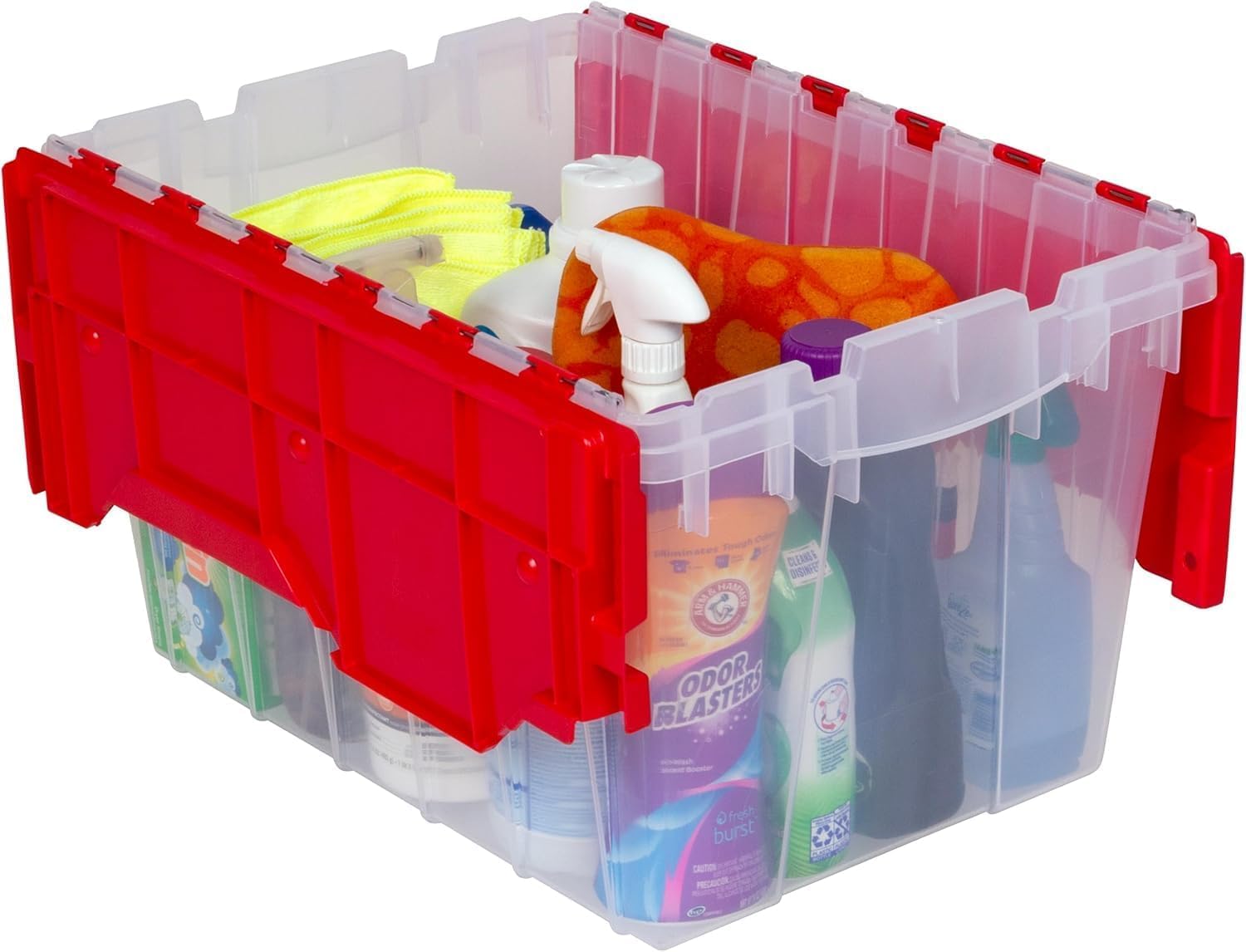 Akro-Mils bin next to ruler for scale demonstrating actual dimensions