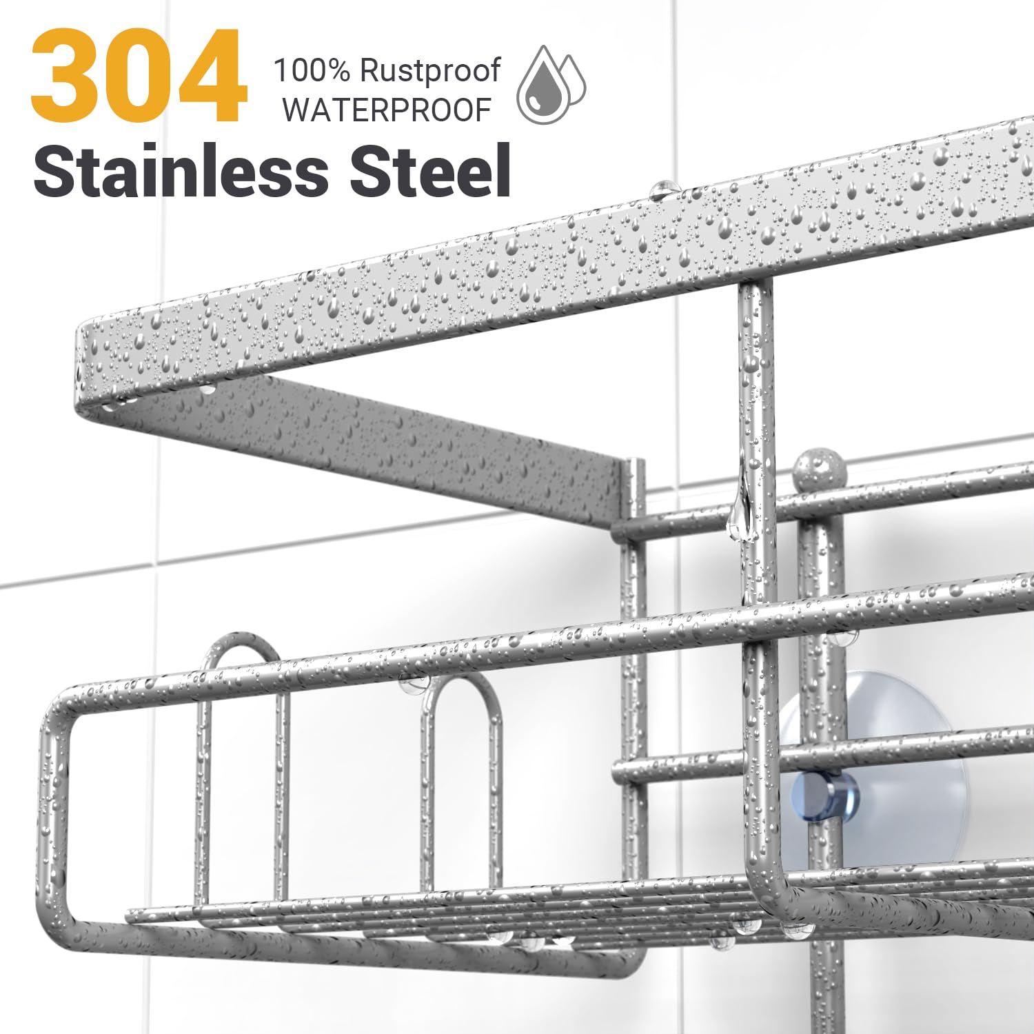 AKTECKE basket grid detail showing fast drainage for cleaner, drier toiletries