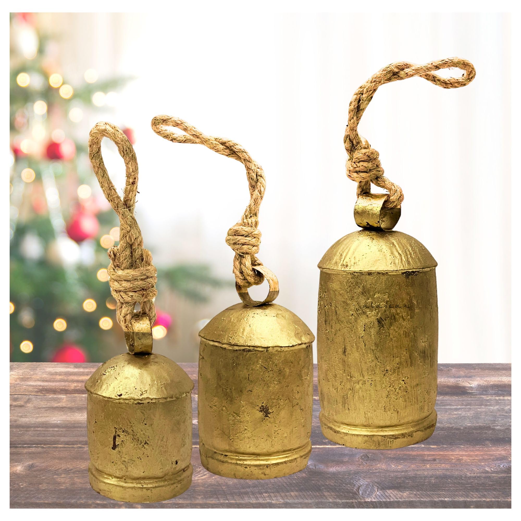 ALADEAN close-up of brass-coated bell texture highlighting aged finish and artisanal detail