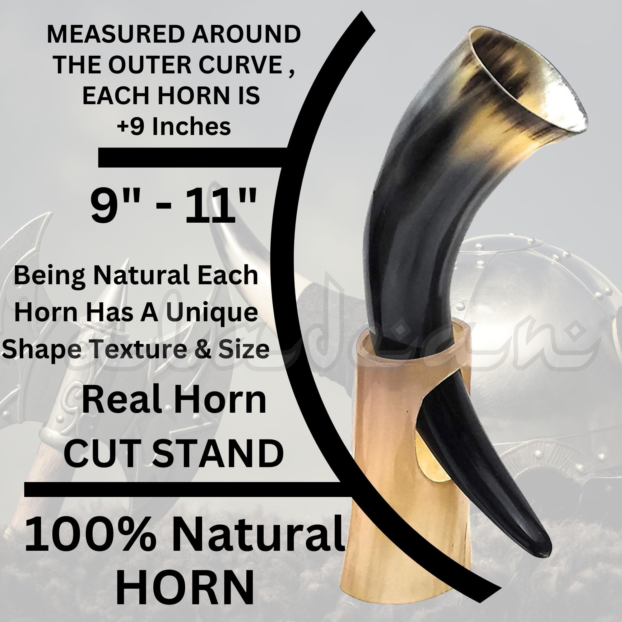 ALADEAN close-up of horn texture and polish highlighting handcrafted surface and detail
