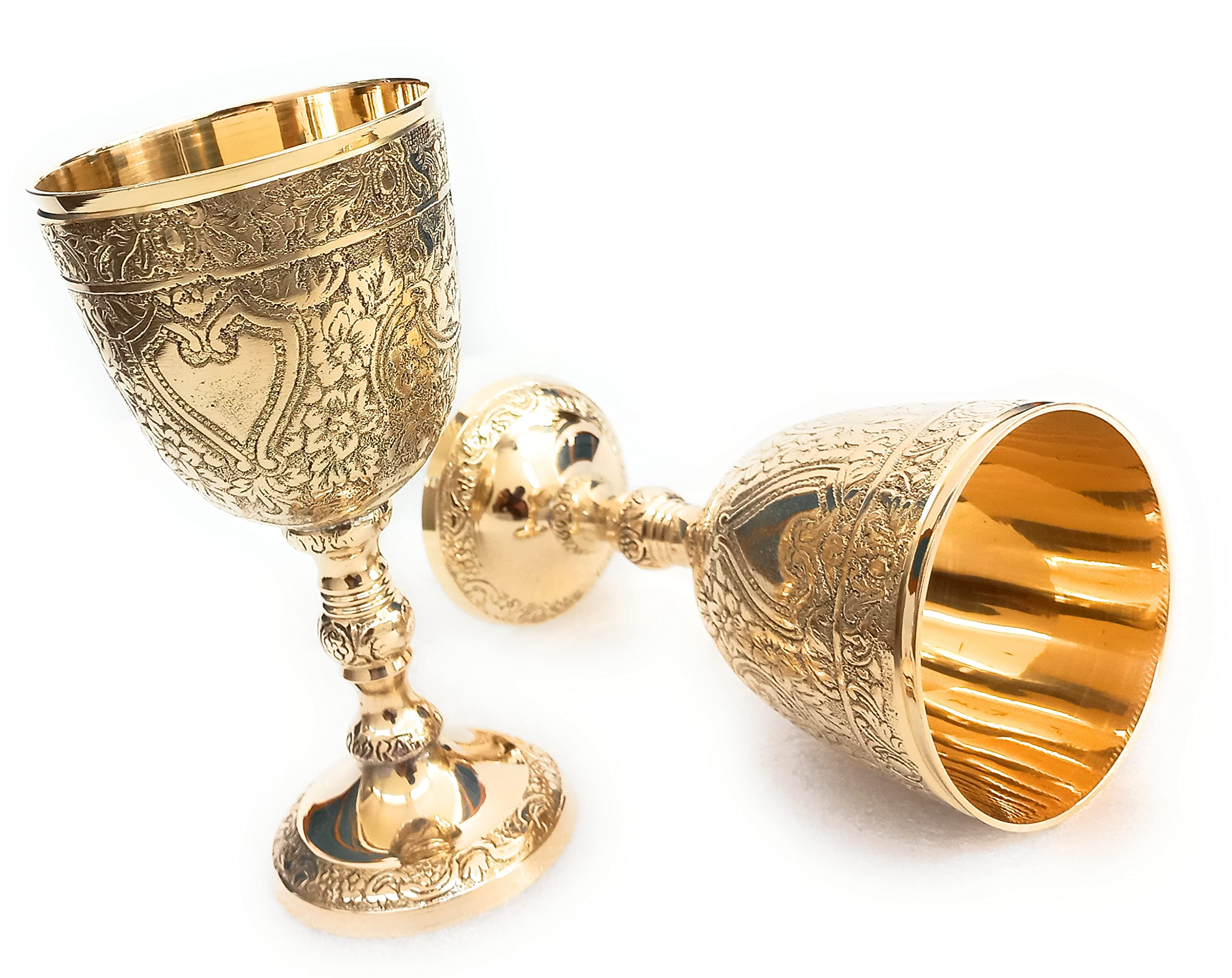 ALADEAN front view of chalice showing regal silhouette and decorative benefit
