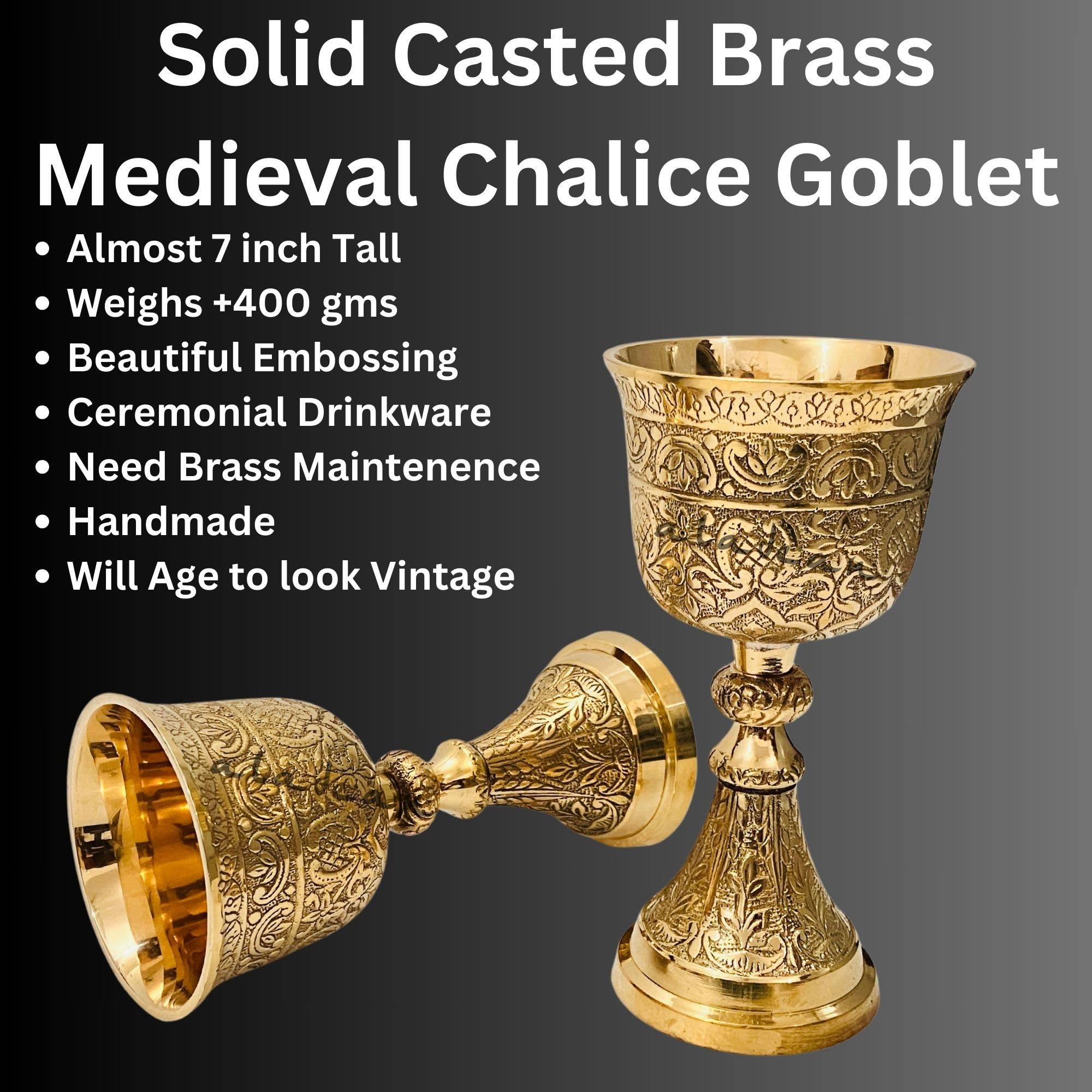 ALADEAN chalice embossed detail highlighting craftsmanship and vintage texture
