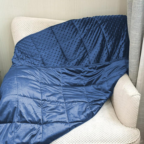 ALANSMA weighted blanket on sofa demonstrating versatile room use