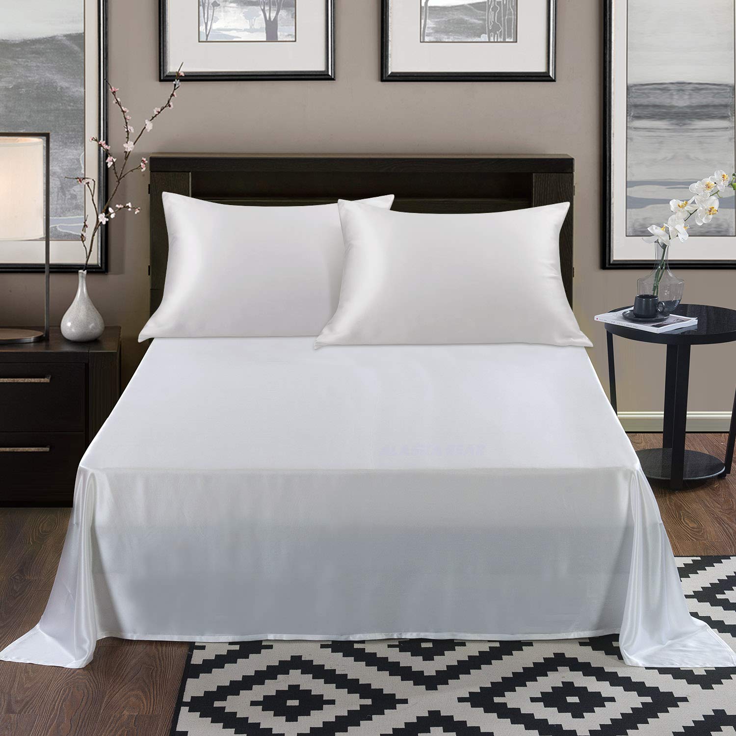 ALASKA BEAR pillowcase styled on bed demonstrating breathable comfort and aesthetic